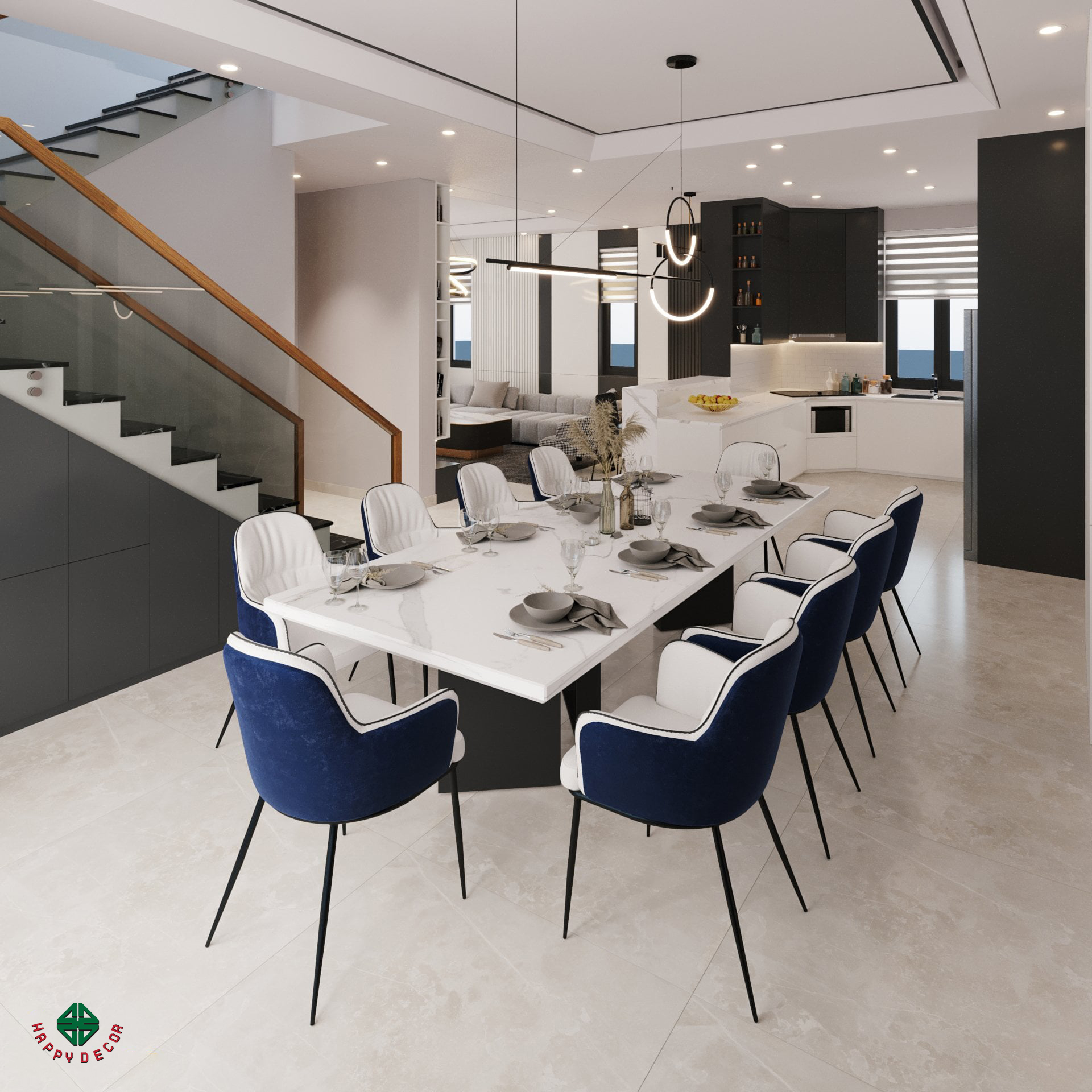 Hình phong thủy nhà bếp happy decor