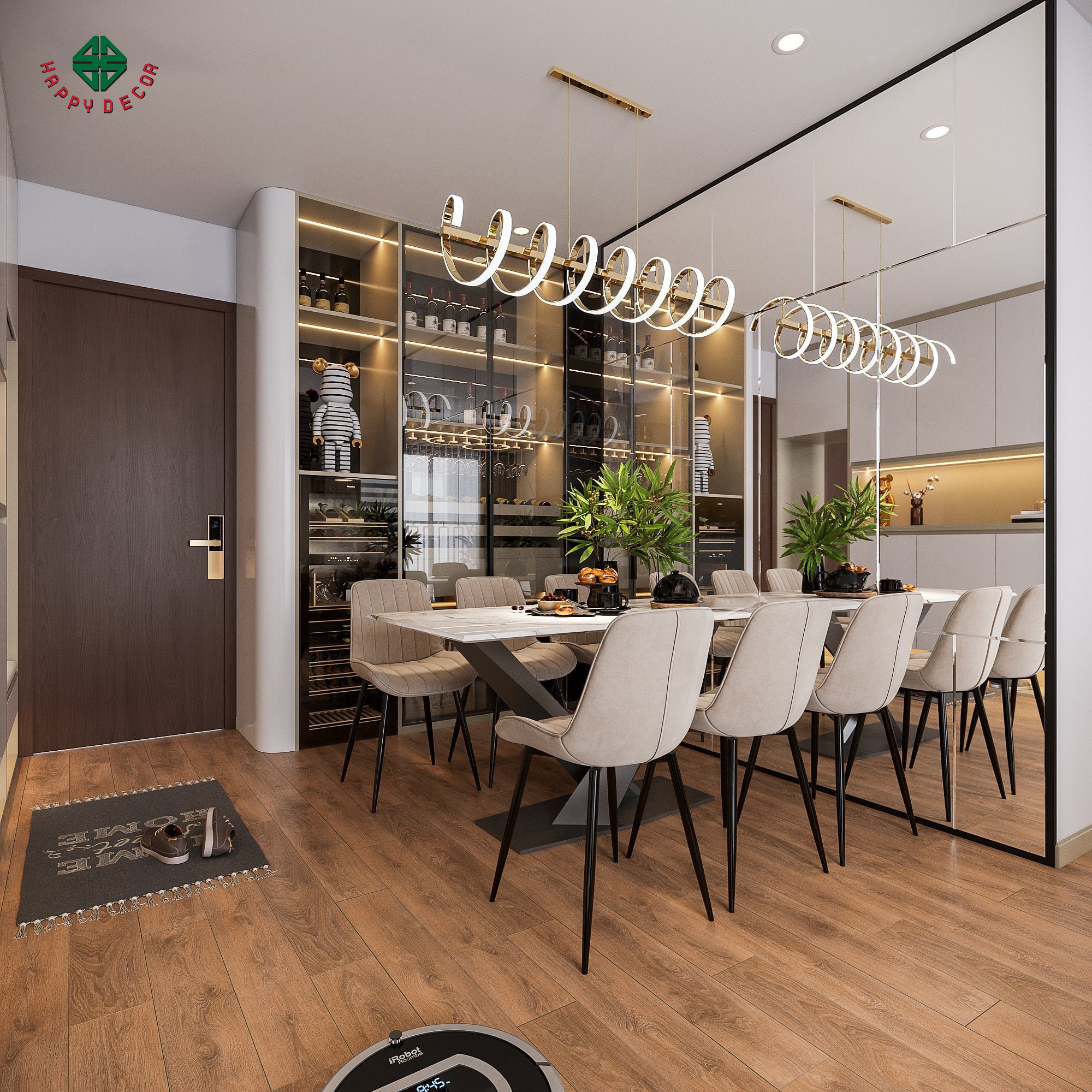 Hình phong thủy nhà bếp happy decor