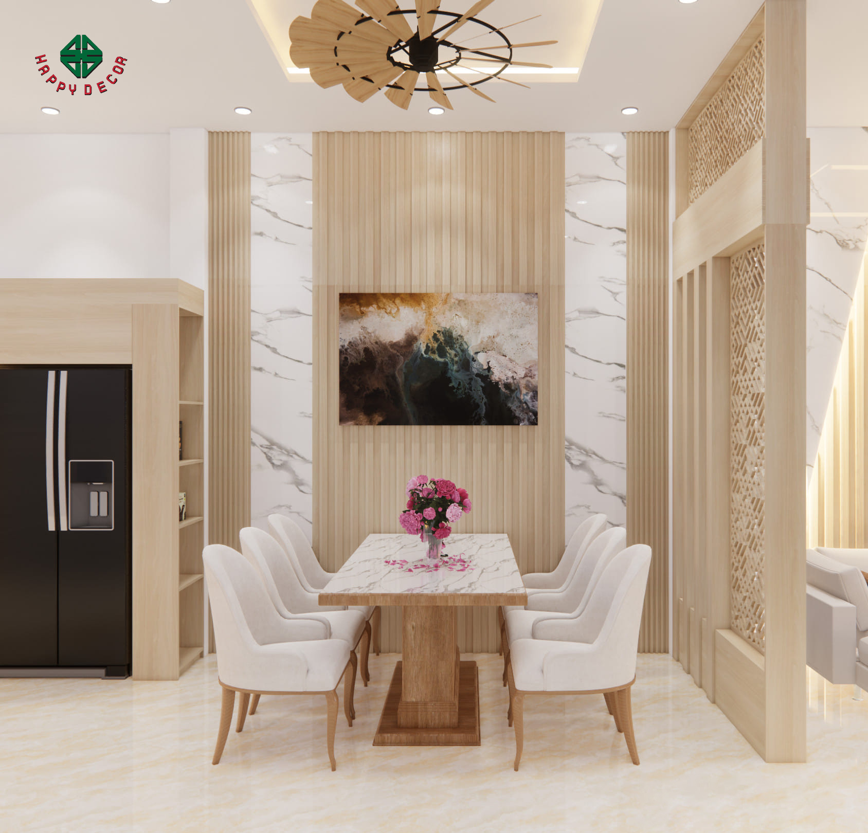 Hình phong thủy nhà bếp happy decor