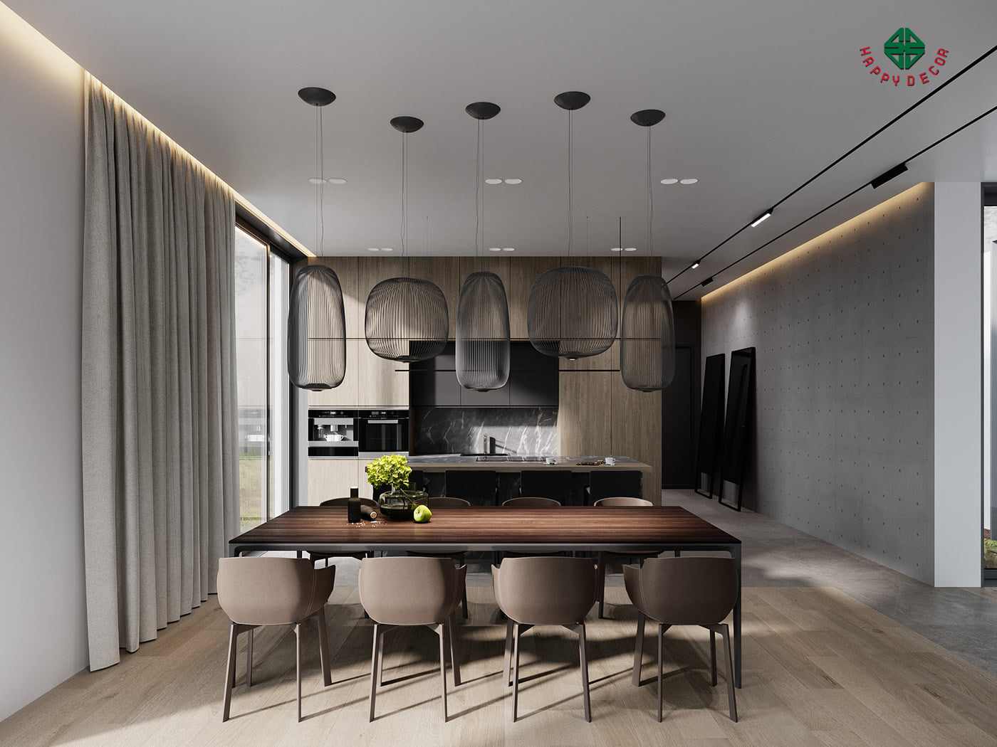 Hình phong thủy nhà bếp happy decor