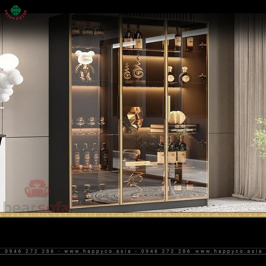 Tủ rượu trưng bày phòng khách đẹp - Mẫu 04
