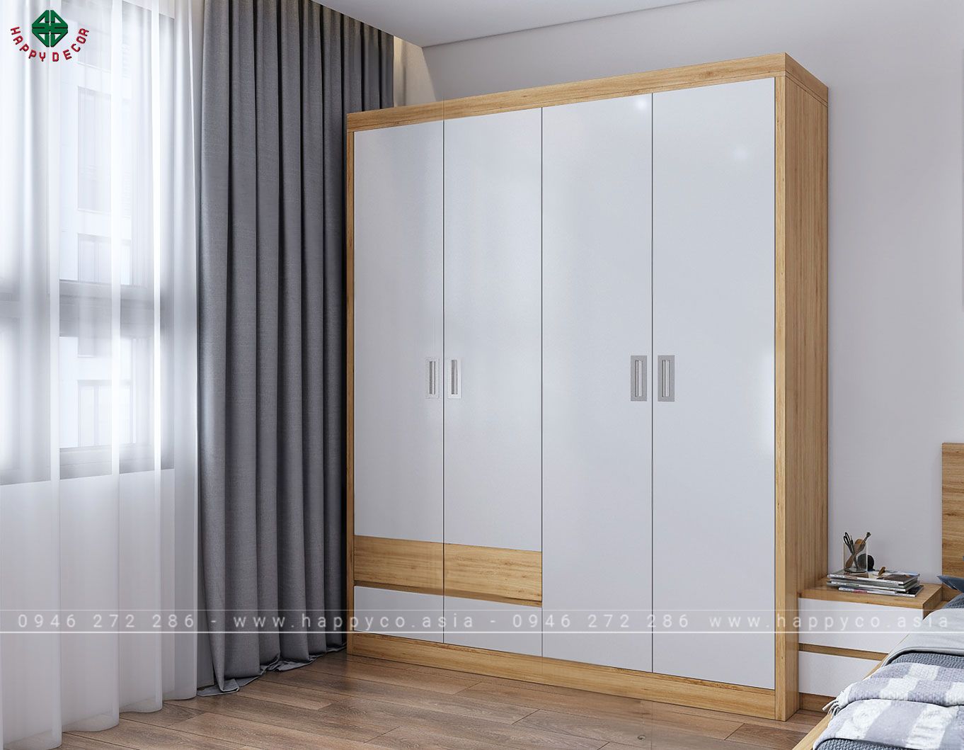 Tủ quần áo 4 buồng tiện dụng TA6808