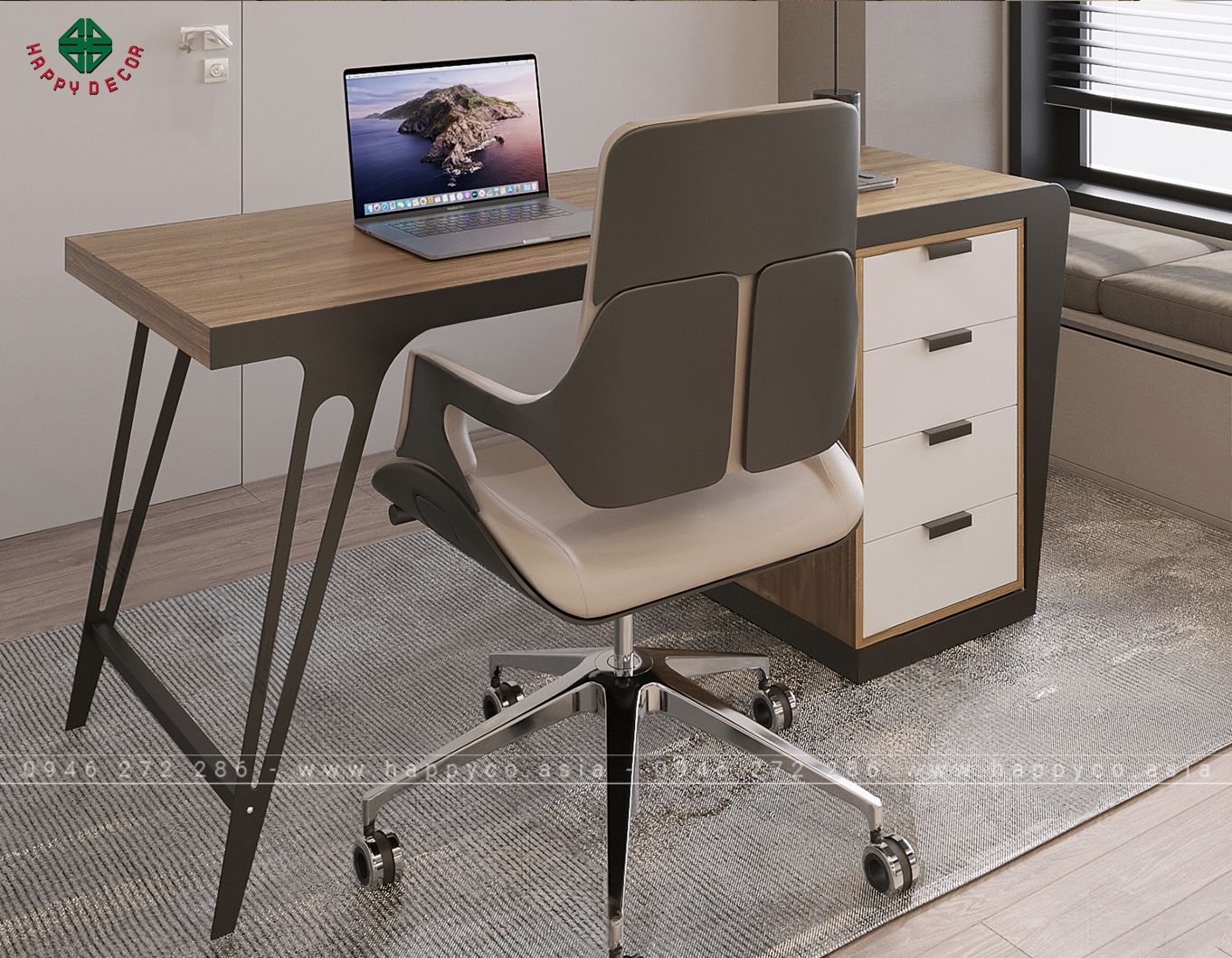 Bàn làm việc chân sắt BV6816