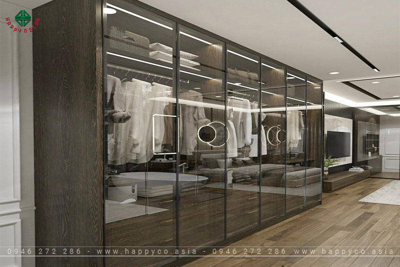 Tủ được chia thành nhiều ngăn nhỏ để tăng không gian chứa đồ