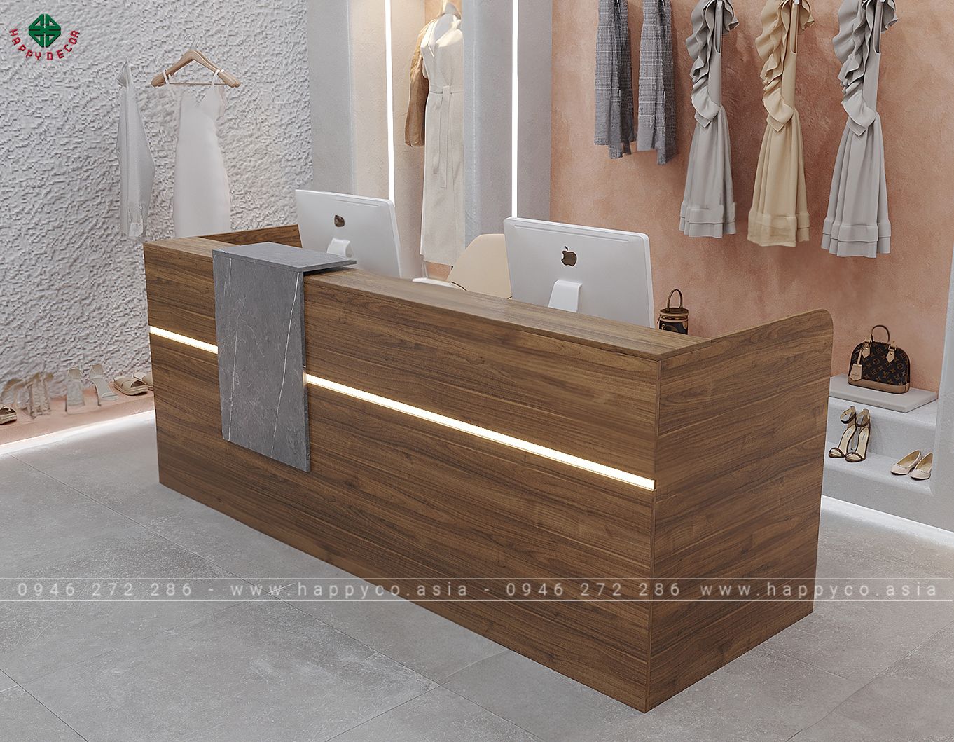 Mẫu bàn lễ tân khách sạn đẹp BQ6800