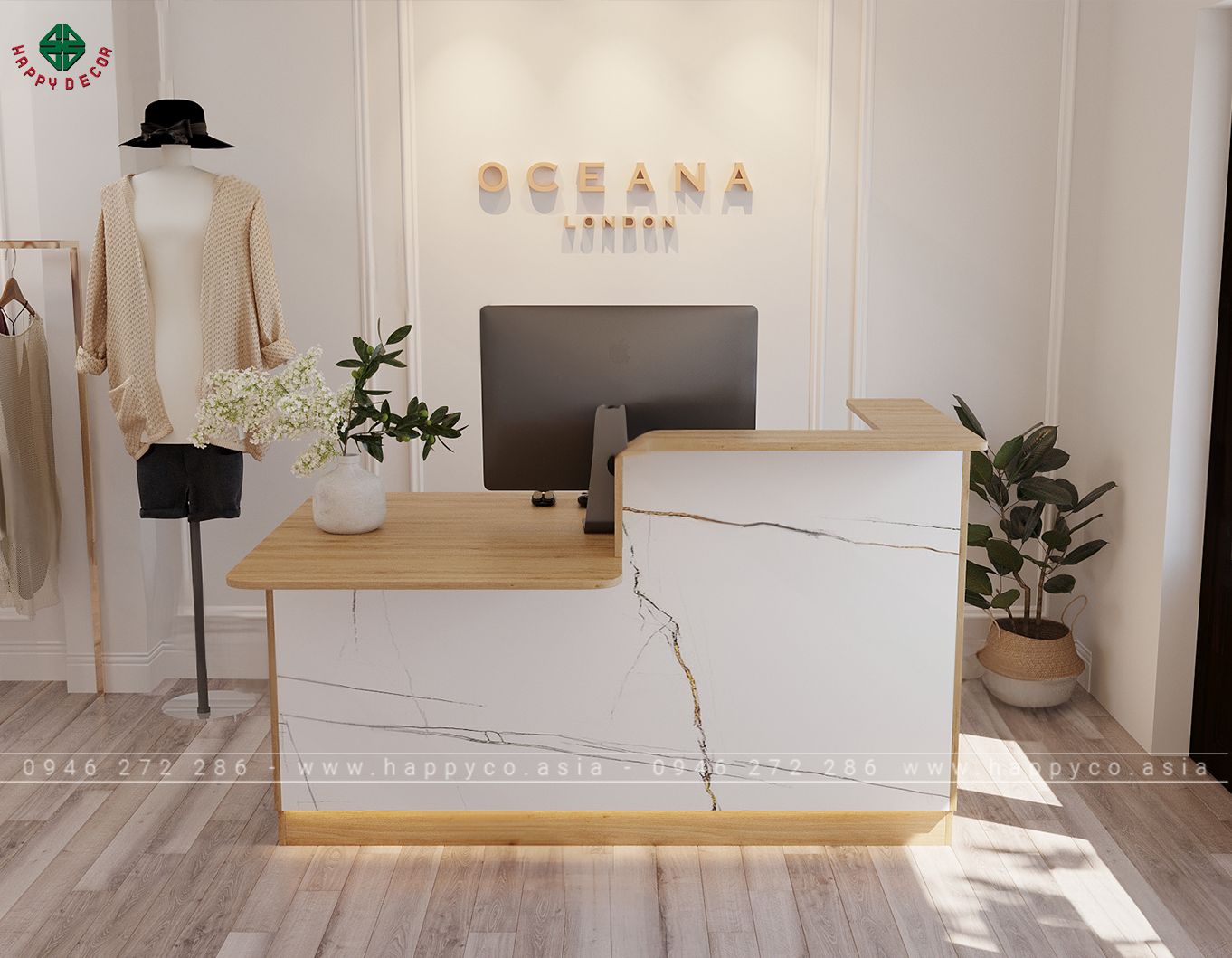 Bàn lễ tân nhỏ gọn BQ6814