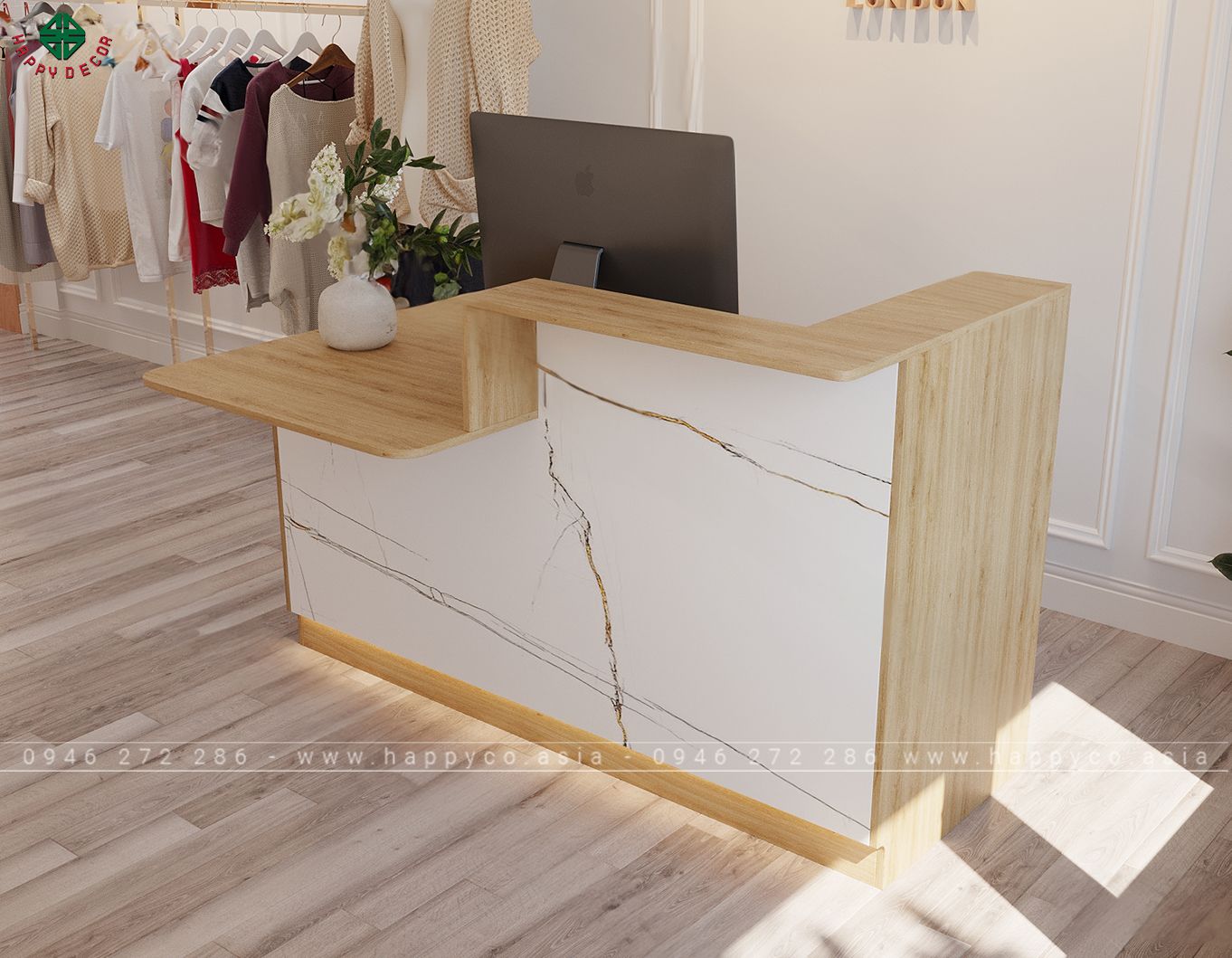 Bàn lễ tân nhỏ hiện đại BQ6814