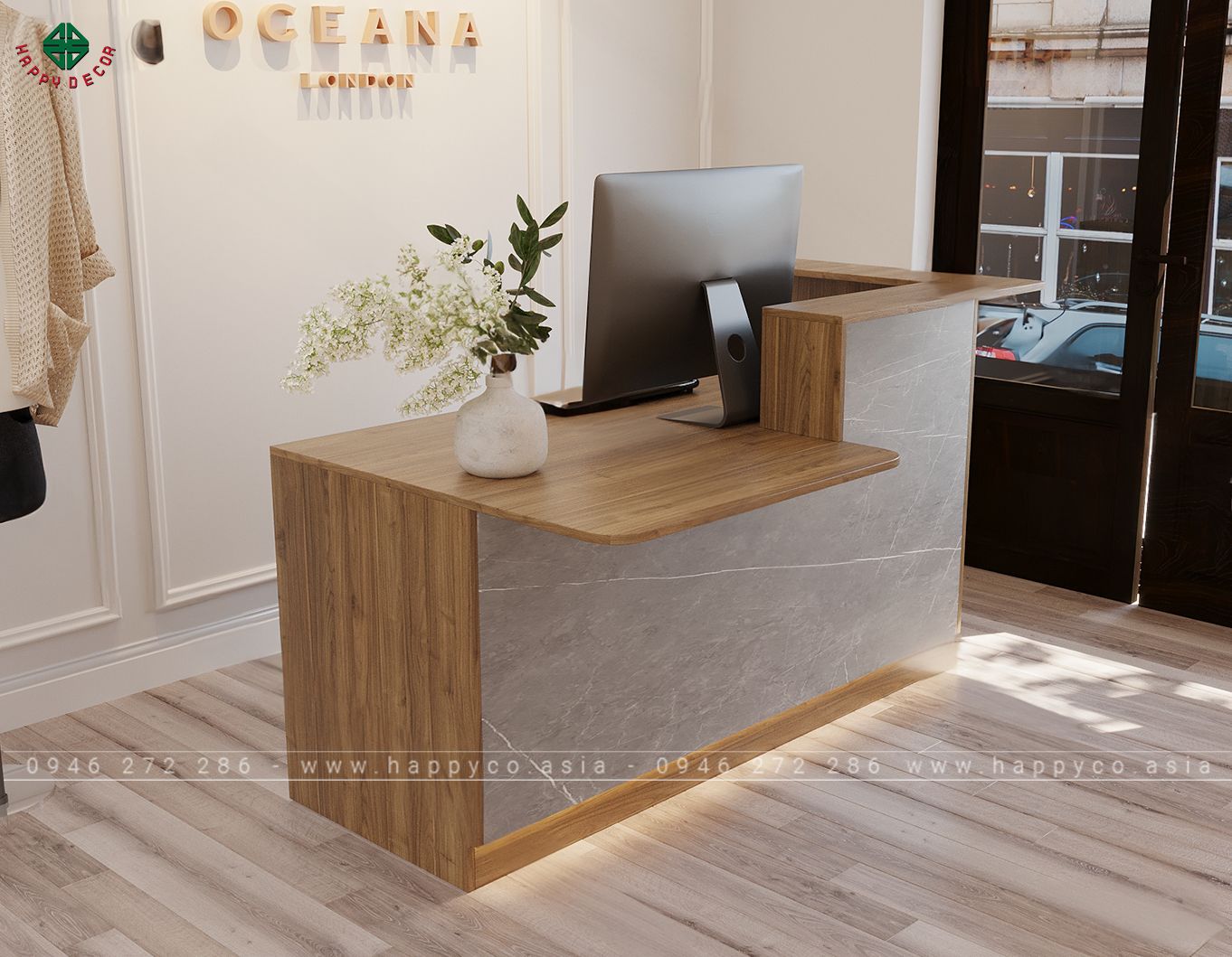 Mẫu bàn lễ tân nhỏ giá rẻ BQ6814