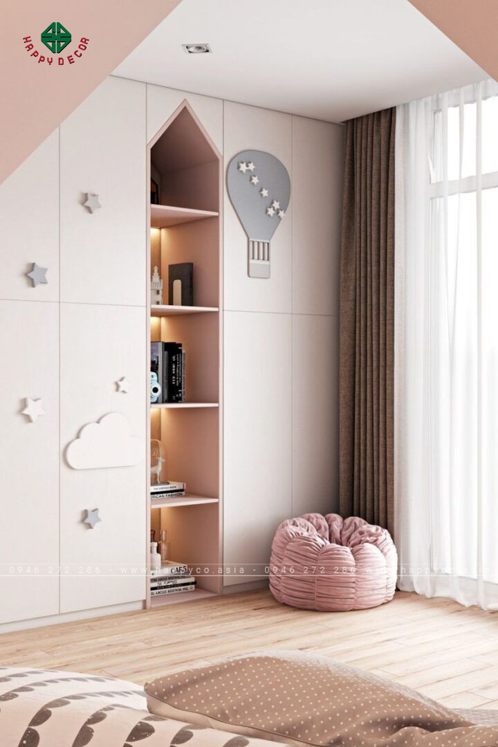 Tủ quần áo nhựa cho bé gái - Mẫu 01