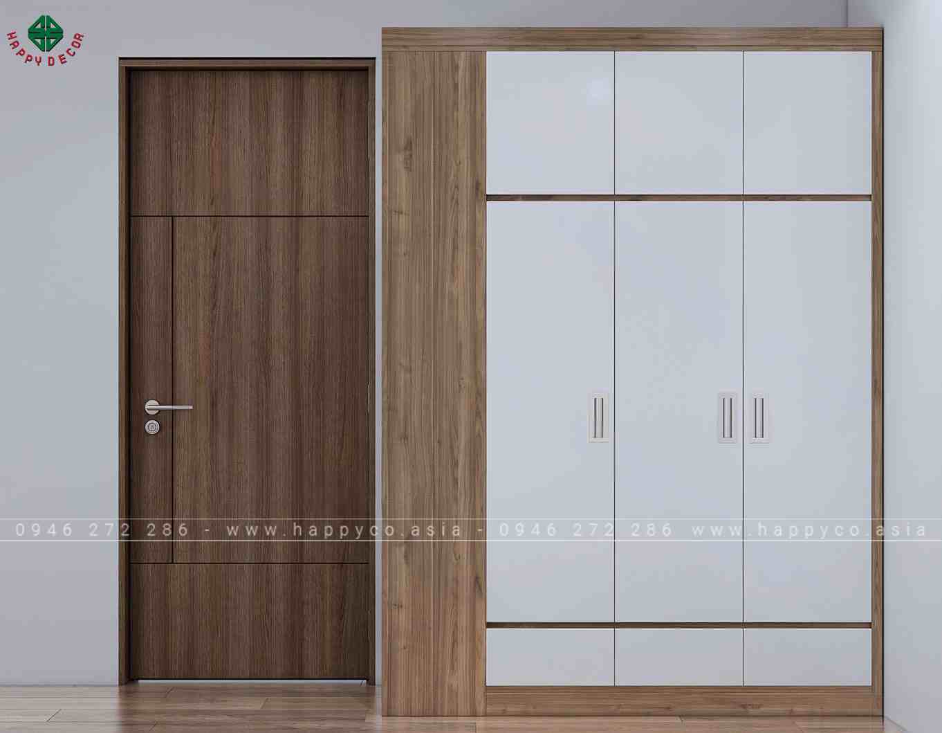 Mẫu tủ quần áo đẹp cho nội thất chung cư TA6807
