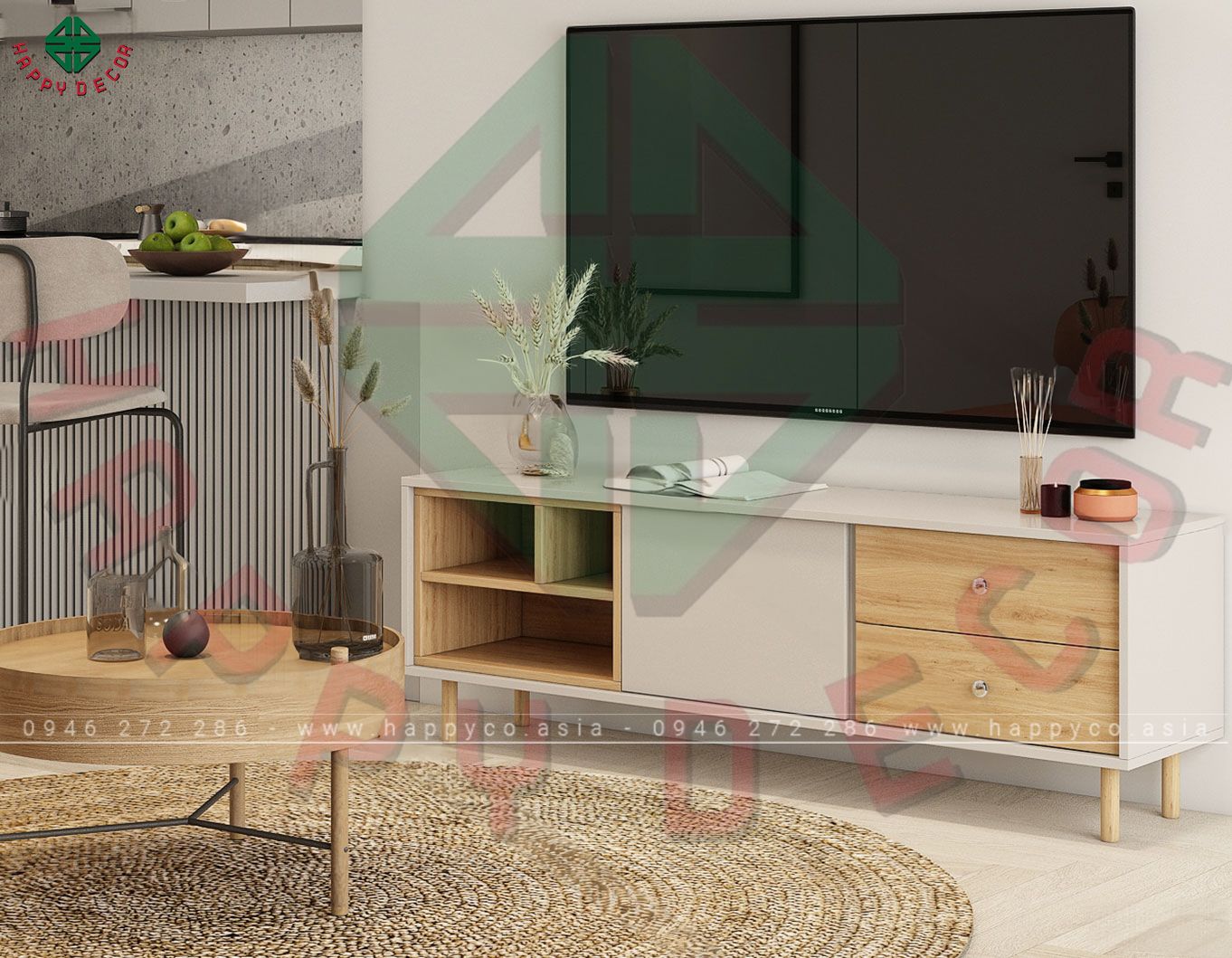 Kệ tivi phòng khách 1m5 nhỏ gọn KT6802