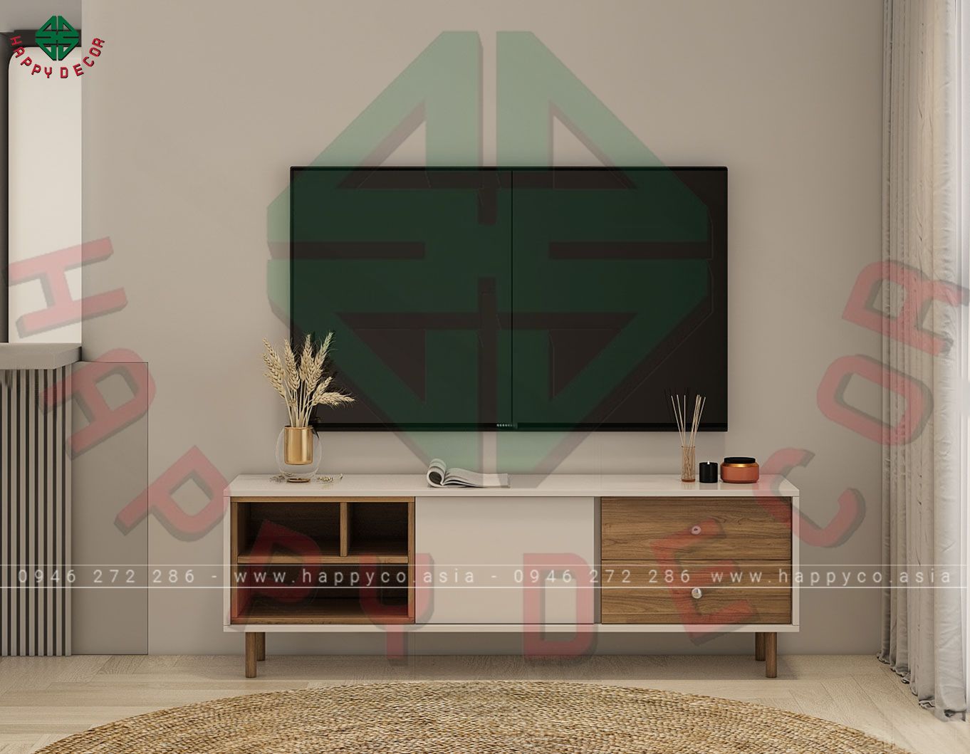 Mẫu kệ tivi phòng khách nhỏ KT6802