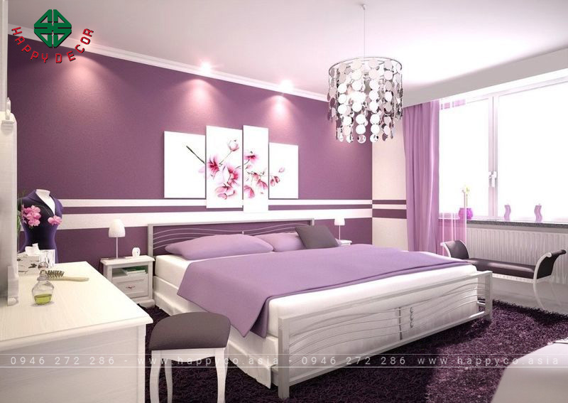 Sơn phòng ngủ của bạn màu tím, đặc biệt là hoa oải hương, để mang lại cảm giác lãng mạn cho căn phòng