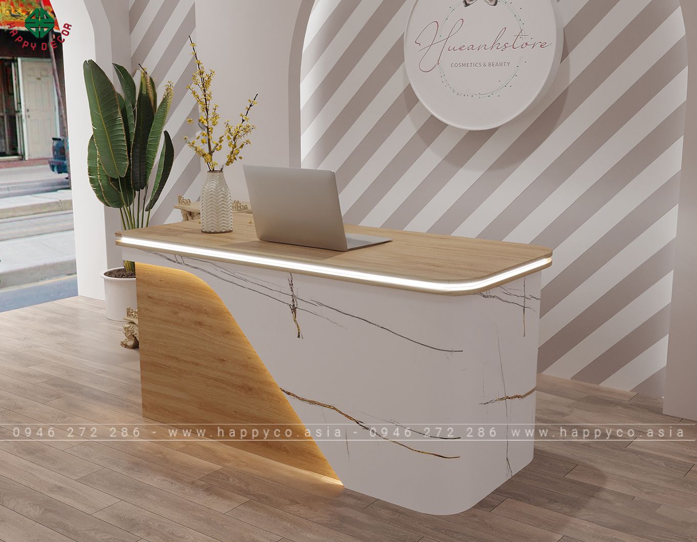 Bàn thu ngân nhỏ đẹp BQ6815