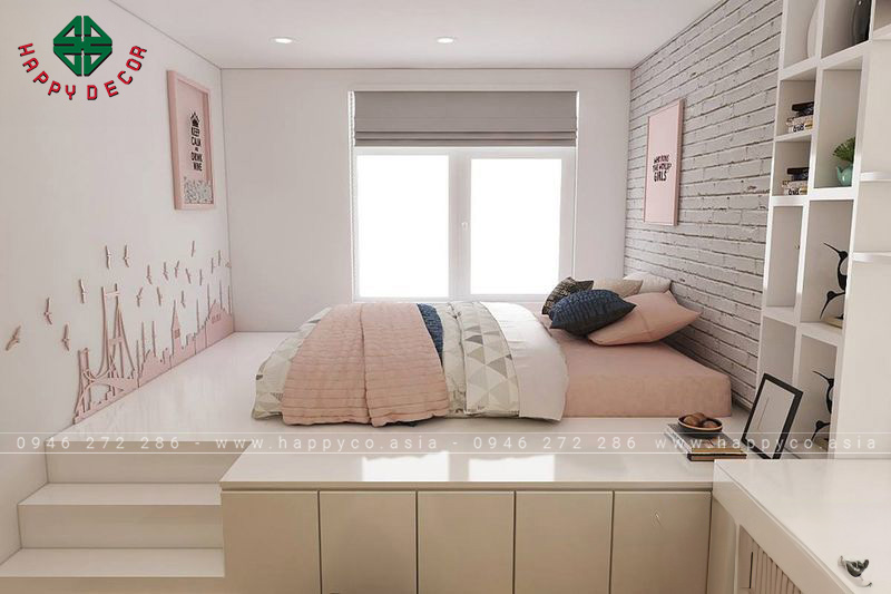 Phòng ngủ vợ chồng nên sơn màu tím Phòng ngủ màu tím có thể làm tăng thêm hạnh phúc cho các cặp đôi.