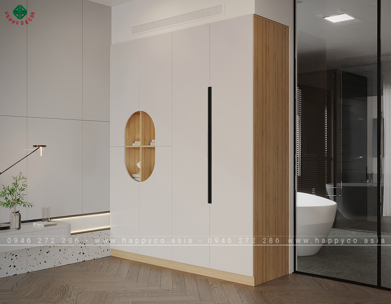 Mẫu tủ quần áo thiết kế 2 tầng treo đồ TA6826