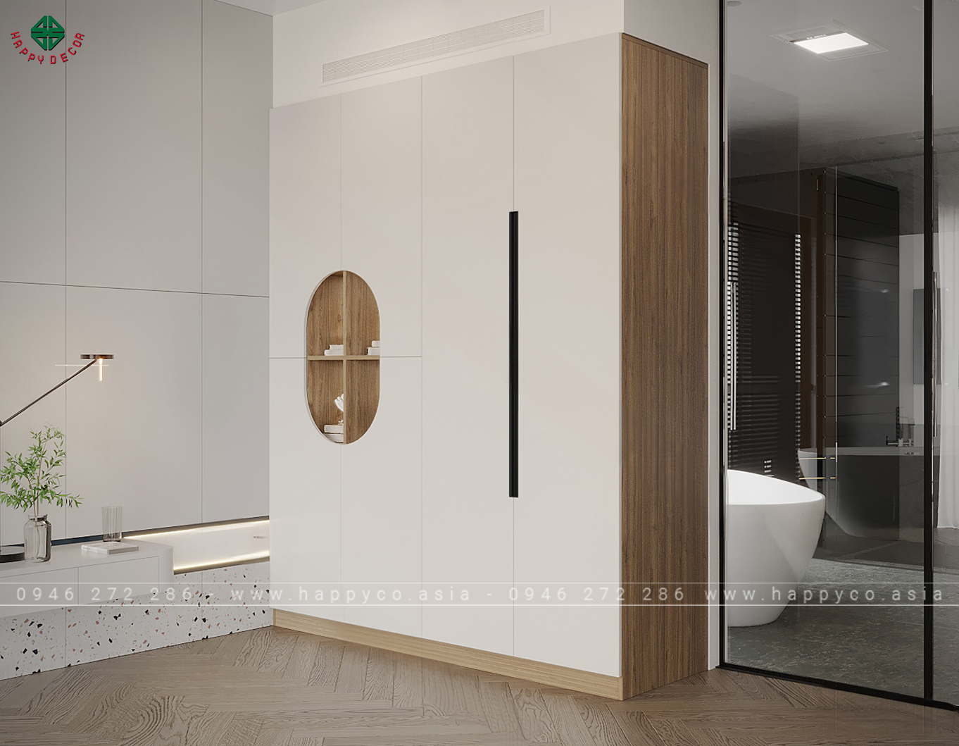 Mẫu tủ quần áo hiện đại cho phòng ngủ TA6826