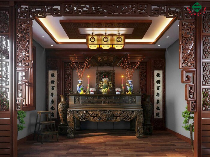 Phong cách thiết kế phòng thờ- Mẫu 02