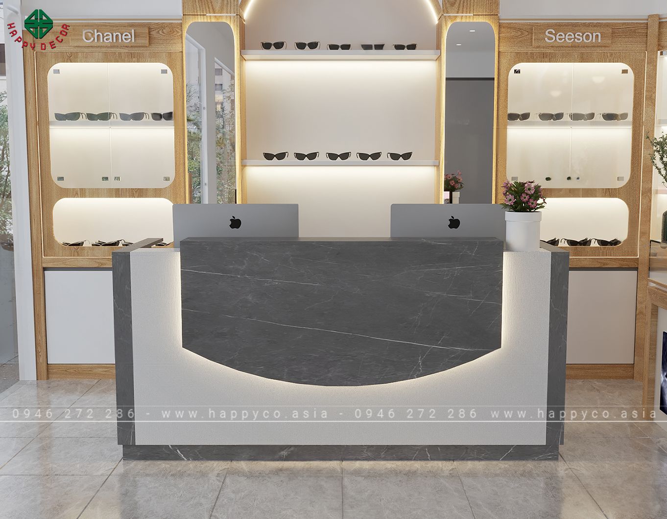 Bàn lễ tân chữ I hiện đại BQ6816