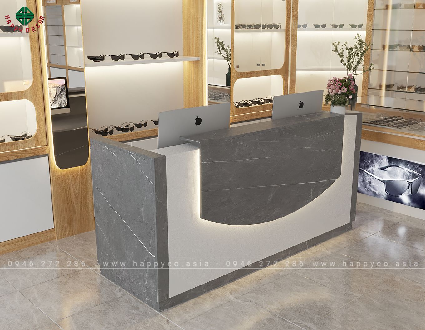 Bàn lễ tân chữ I BQ6816