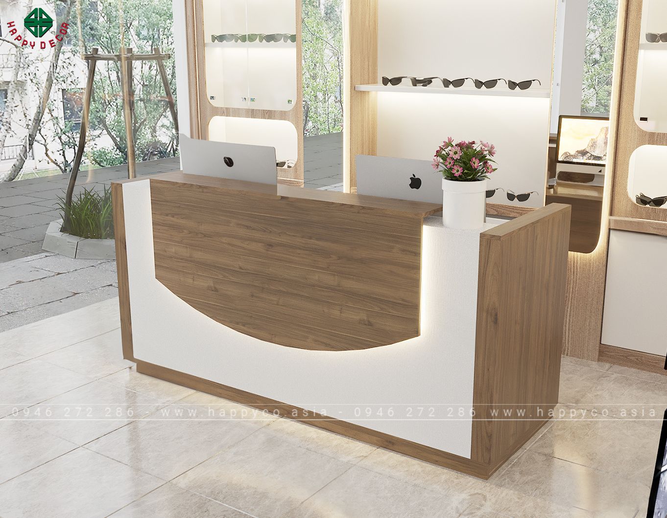 Bàn lễ tân chữ I đẹp BQ6816