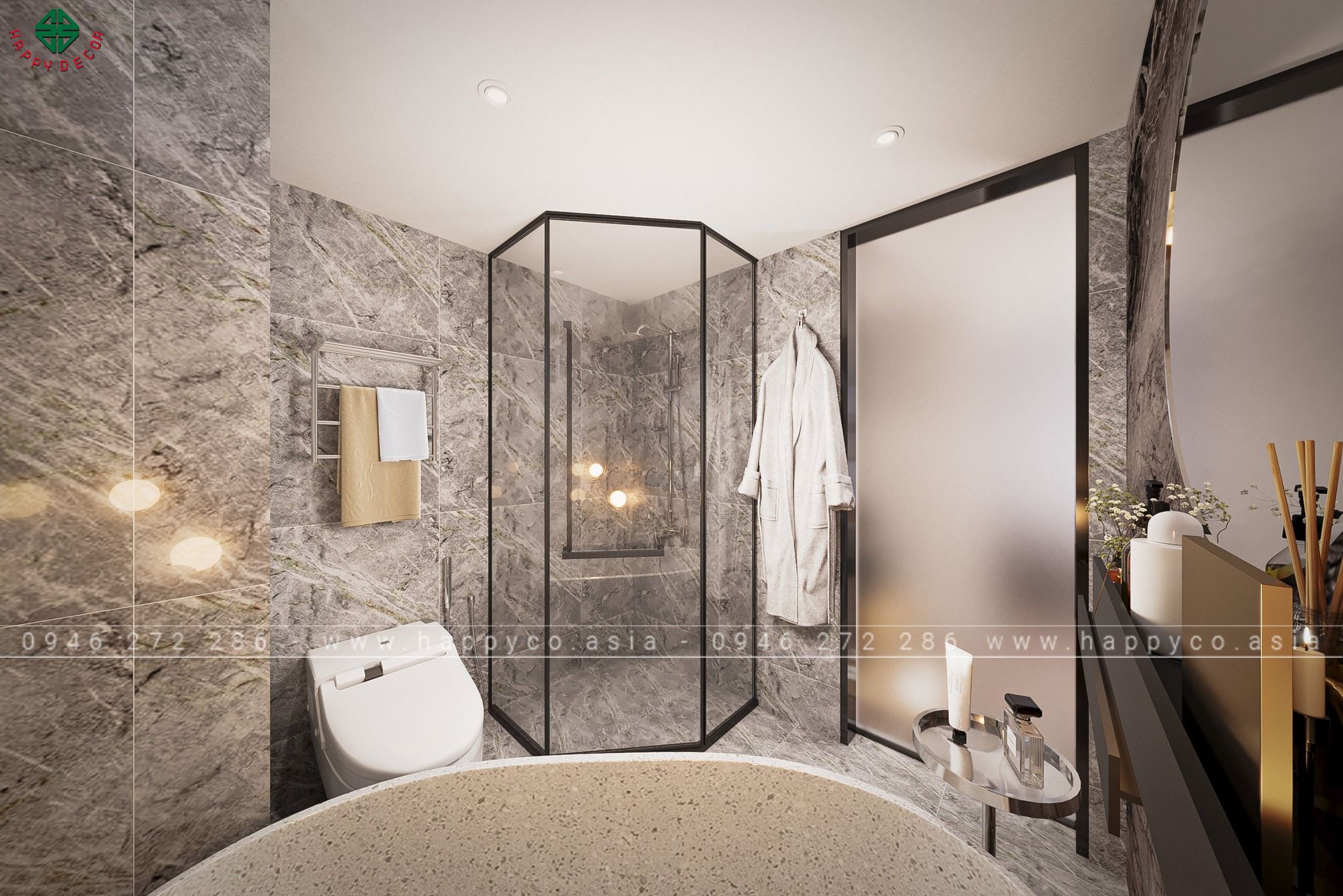 Phong cách hiện đại thường sử dụng gam màu trung tính như đen, trắng, xám và các tông màu đất