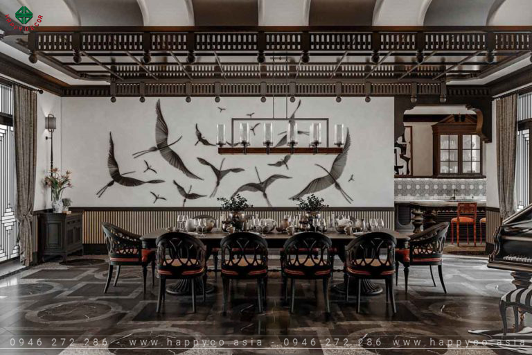 Phong cách thiết kế nội thất Indochine - Mẫu 02