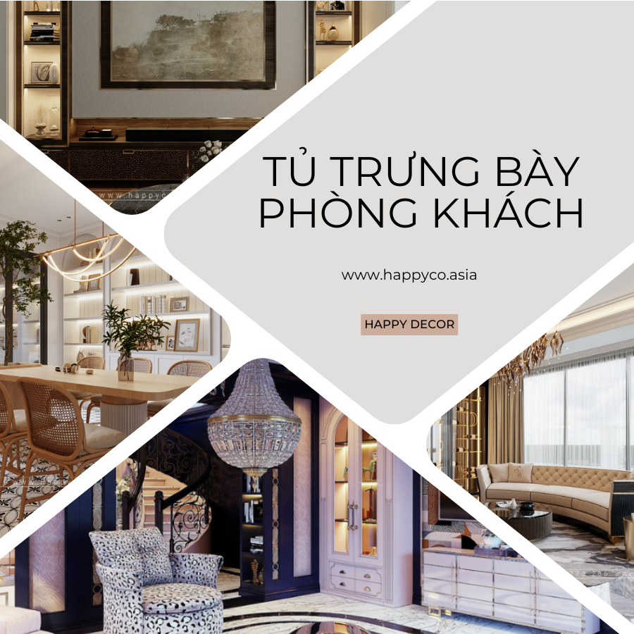 Thiết kế thi công tủ trưng bày phòng khách tại Biên Hòa
