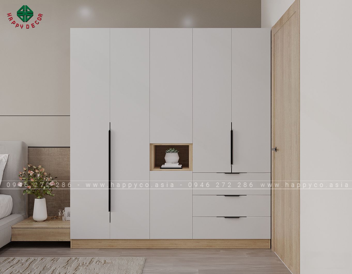 Mẫu tủ quần áo đẹp hiện đại TA6805