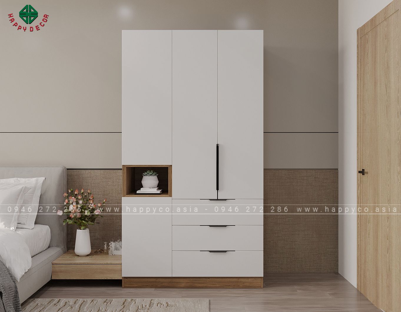 Mẫu tủ quần áo thiết kế theo module TA6805