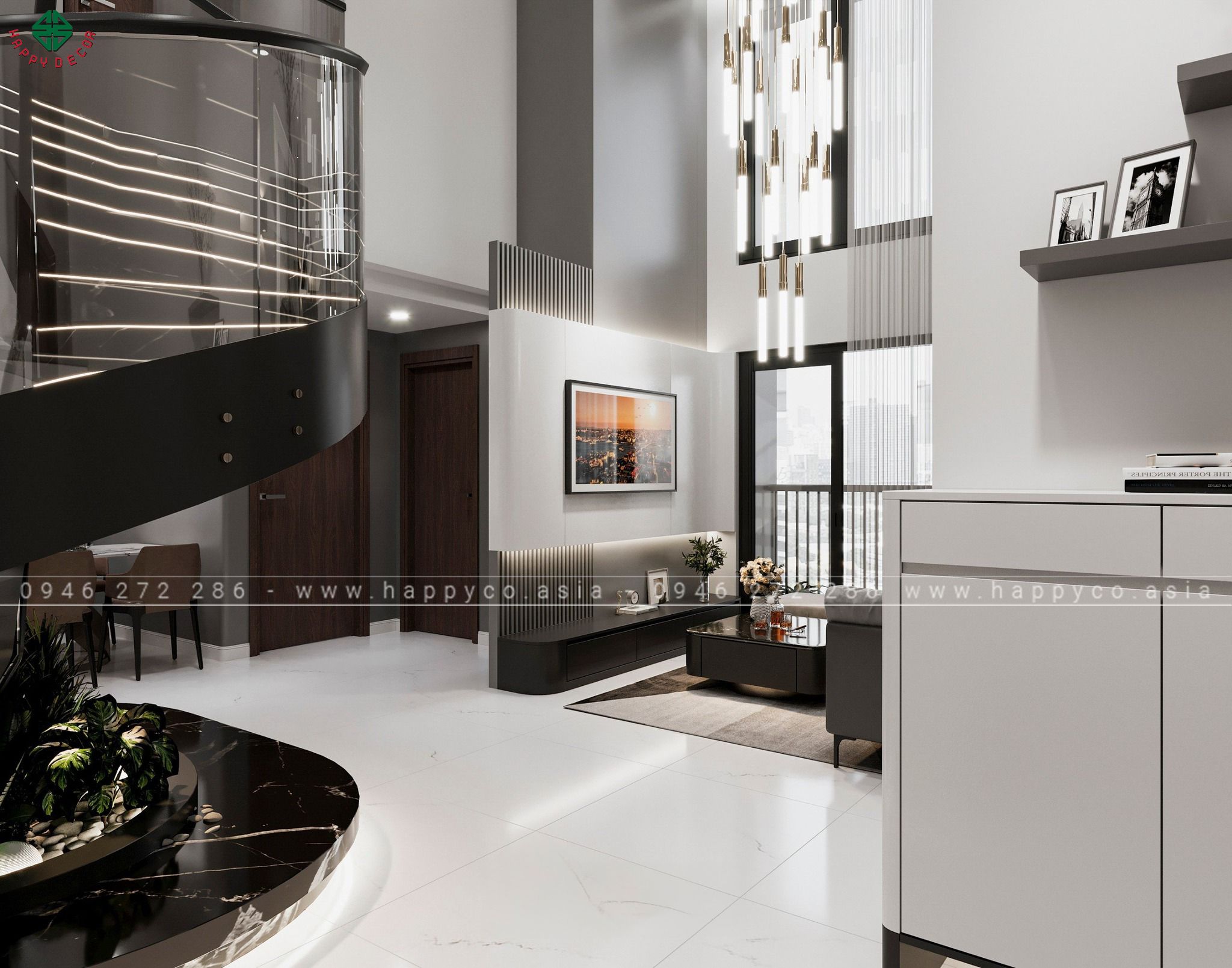 Tùy vào năm sinh và mệnh của chủ nhà, chúng tôi sẽ lựa chọn màu sắc và vật liệu phù hợp với ngũ hành (Kim, Mộc, Thủy, Hỏa, Thổ) để tăng cường sinh khí và thu hút năng lượng tốt.