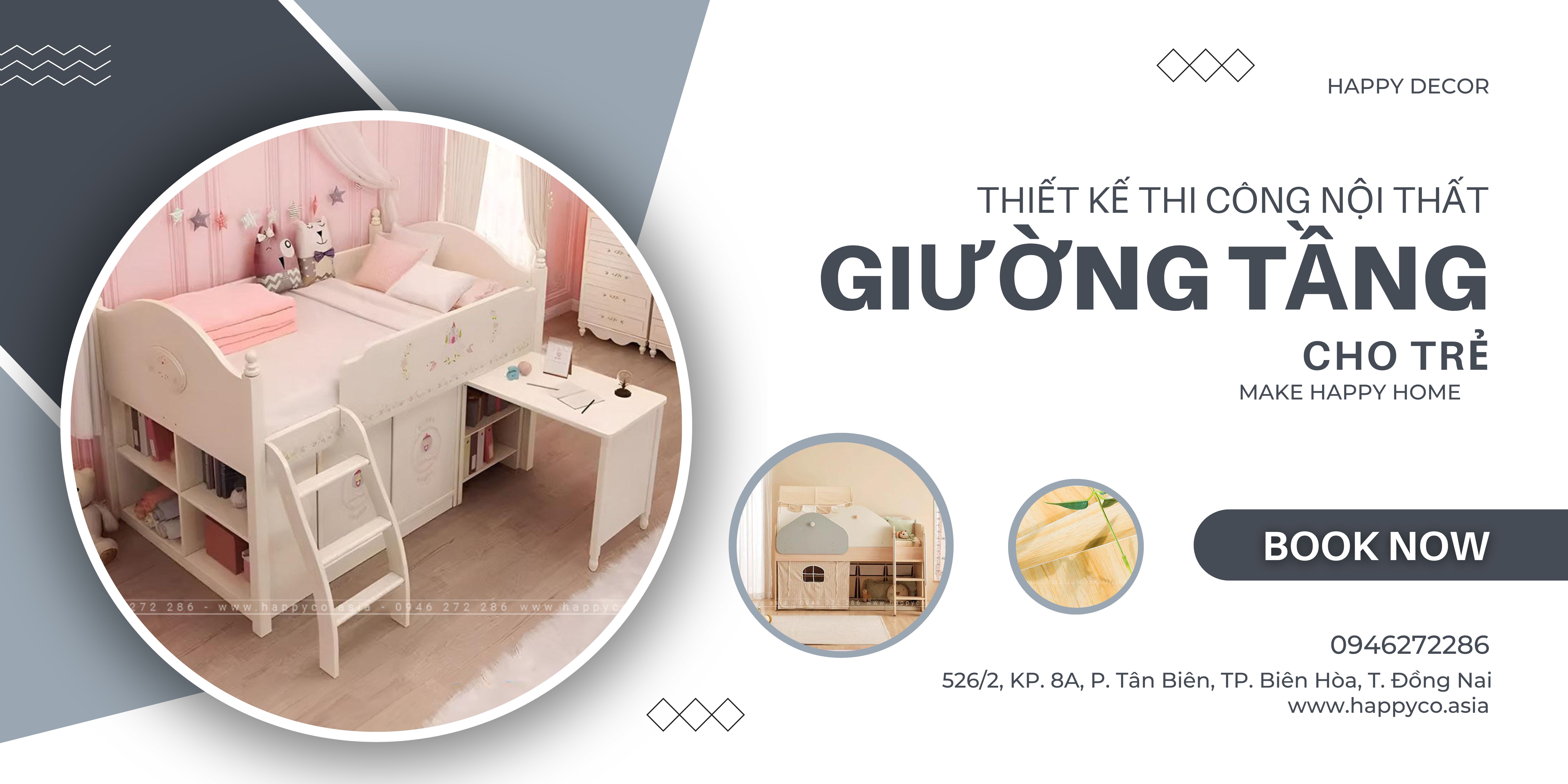 Thiết kế thi công nội thất giường tầng cho bé