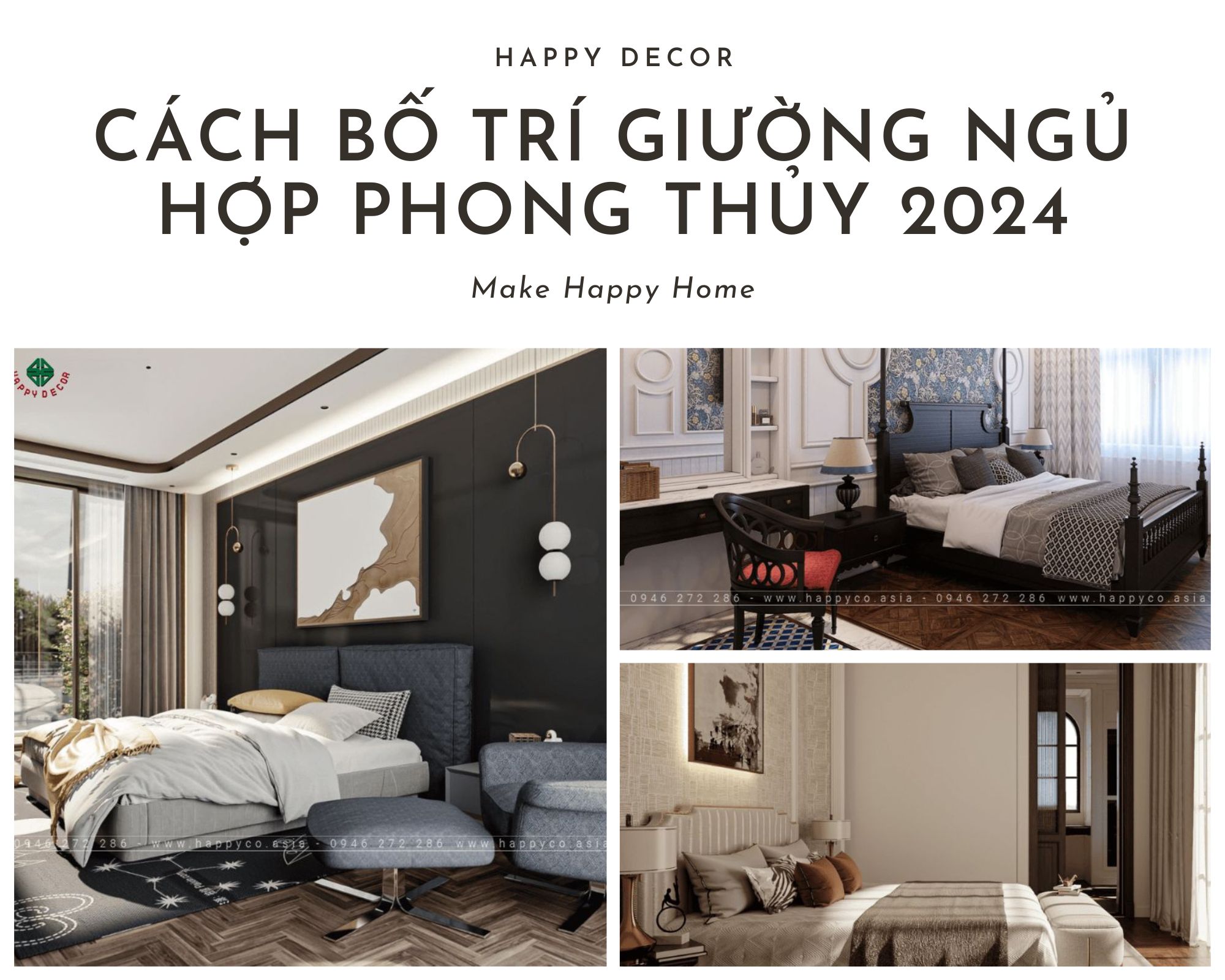 Cách bố trí giường ngủ hợp phong thủy 2024