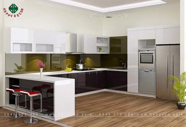 Nội thất phòng bếp chung cư hiện đại và thông minh- Mẫu 01