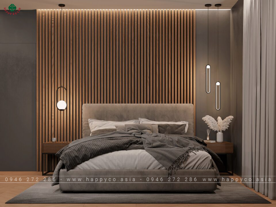 Nội thất giường ngủ được thiết kế theo phong cách Minimalism