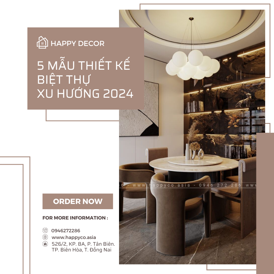 5 Mẫu Thiết Kế Nội Thất Biệt Thự Thịnh Hành 2024