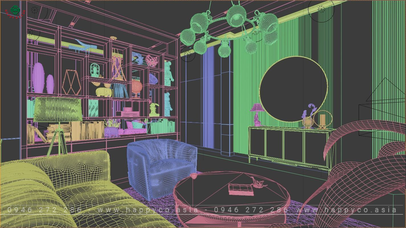 Render 3D về thiết kế nội thất - Mẫu 01