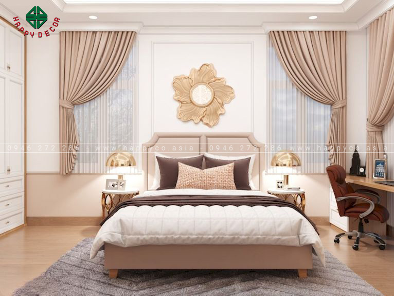 Nội thất phòng ngủ tân cổ điển kết hợp phong cách hiện đại