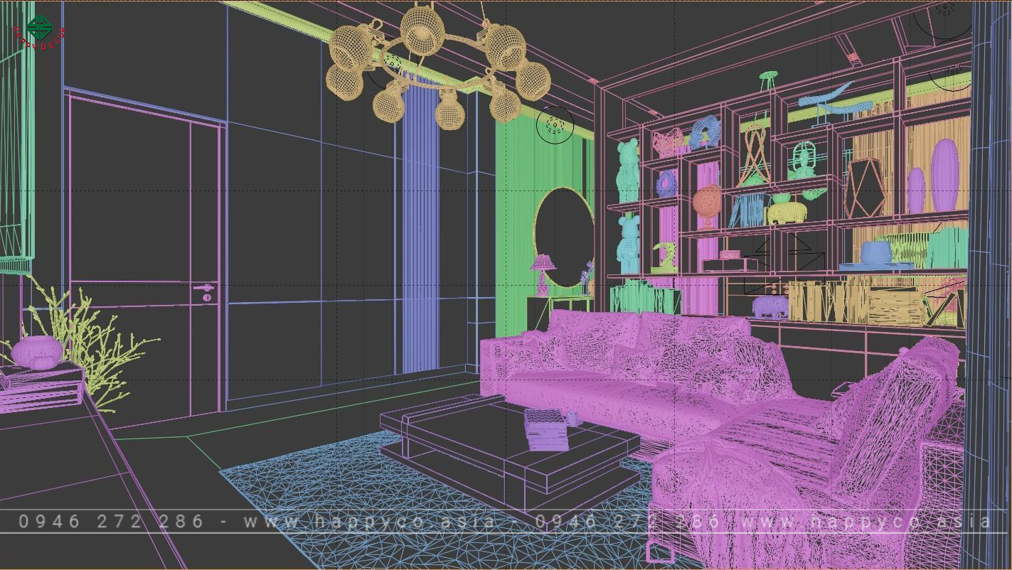 Render 3D về thiết kế nội thất - Mẫu 02