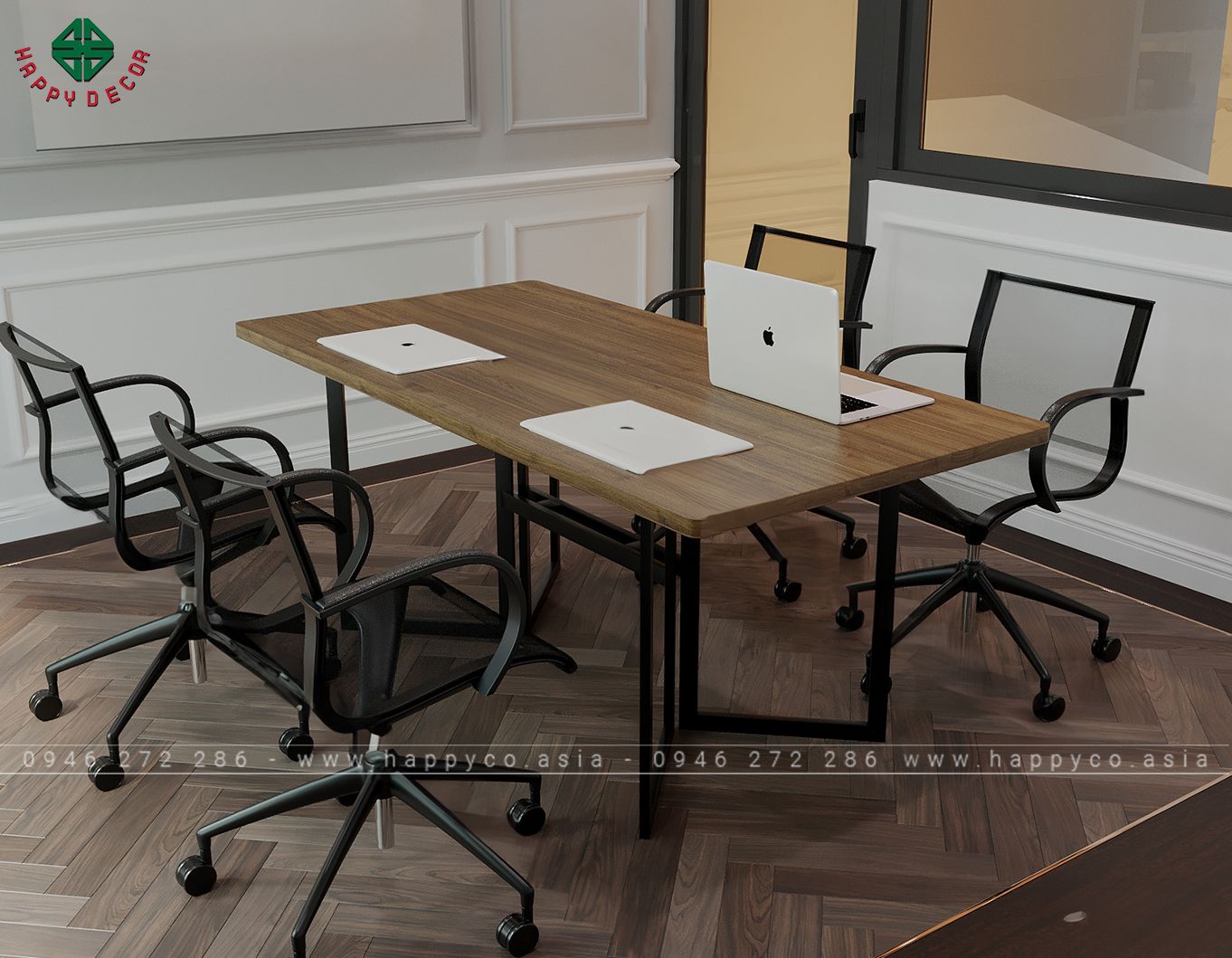 Mẫu bàn họp chân sắt đẹp BH6802