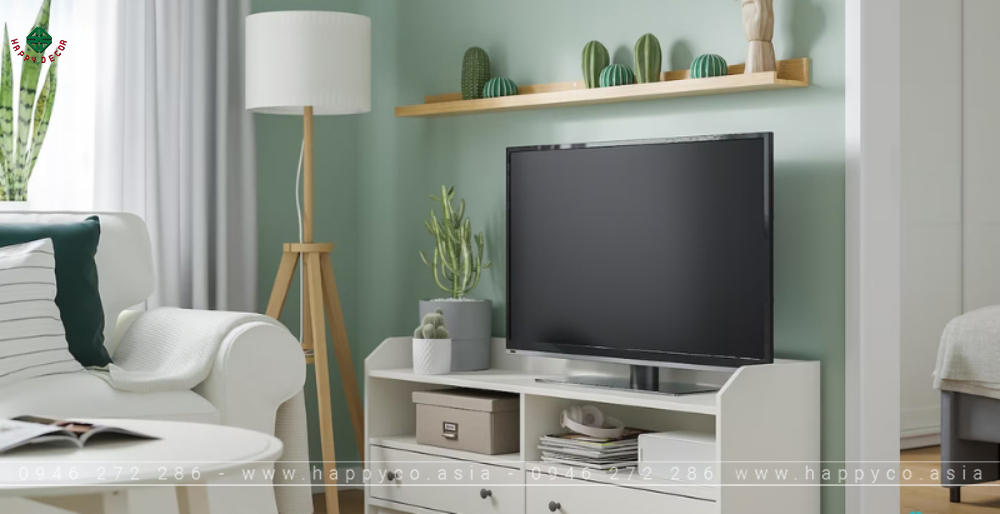 Xu hướng Vách Tivi phòng khách hiện đại 2024 - Mẫu 15