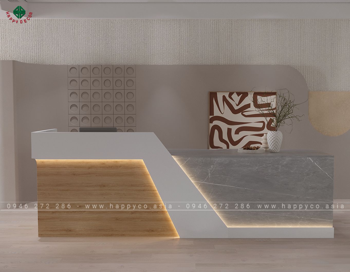 Mẫu bàn lễ tân đẹp giá rẻ BQ6810