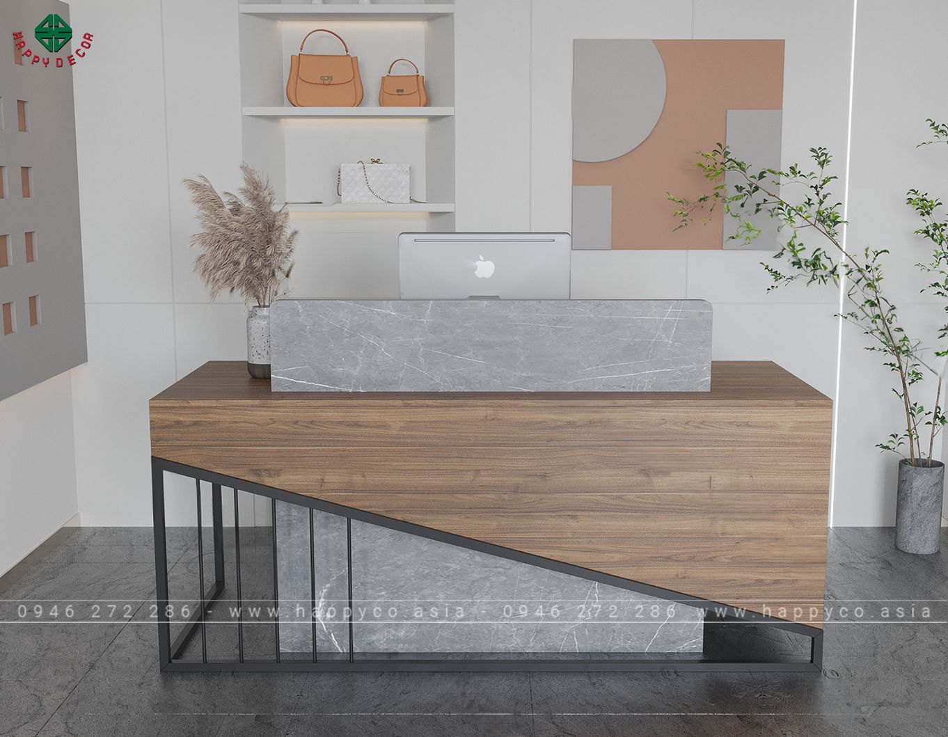 Bàn lễ tân công ty chân sắt BQ6806