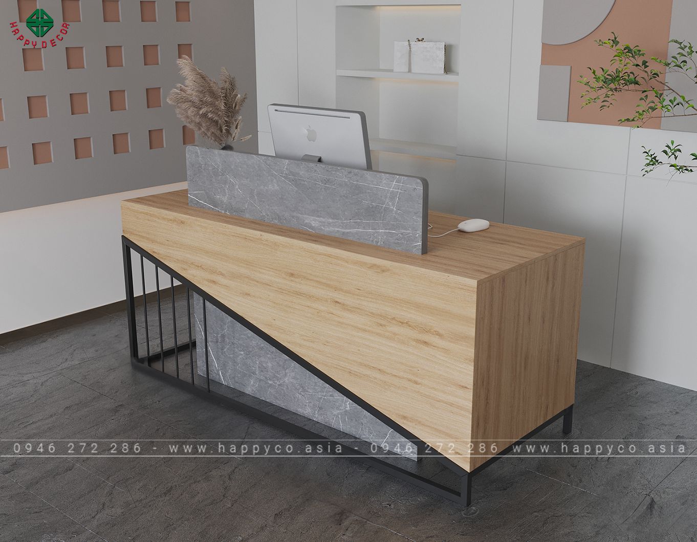 Bàn lễ tân công ty đẹp BQ6806