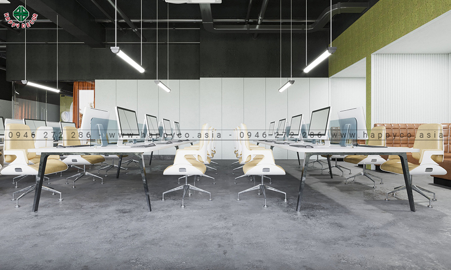 Khu vực làm việc với thiết kế mở giúp nhân viên gắn kết với nhau Khu vực làm việc với thiết kế mở giúp nhân viên gắn kết với nhau