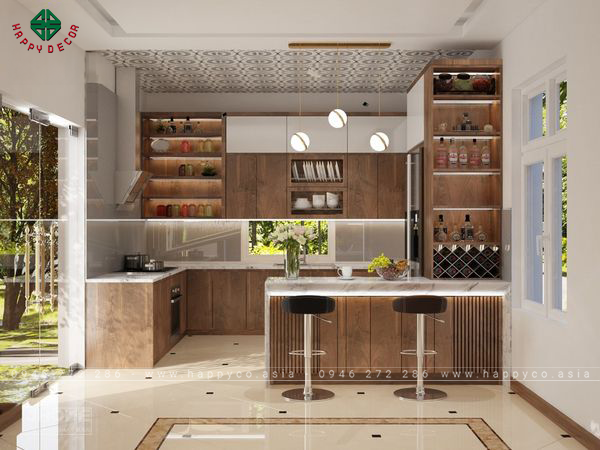 Mẫu quầy bar tủ bếp đẹp - Mẫu 13