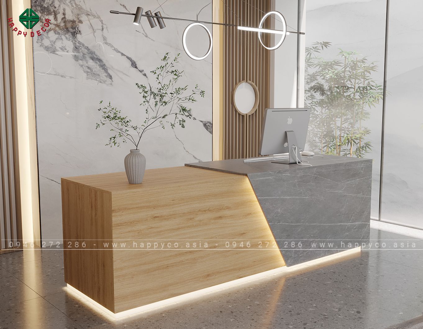 Mẫu bàn lễ tân văn phòng đẹp BQ6807