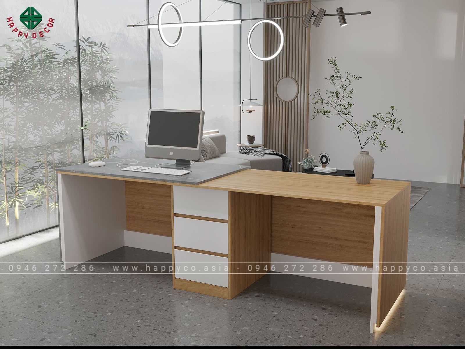 Bàn quầy lễ tân đẹp sang trọng BQ6807