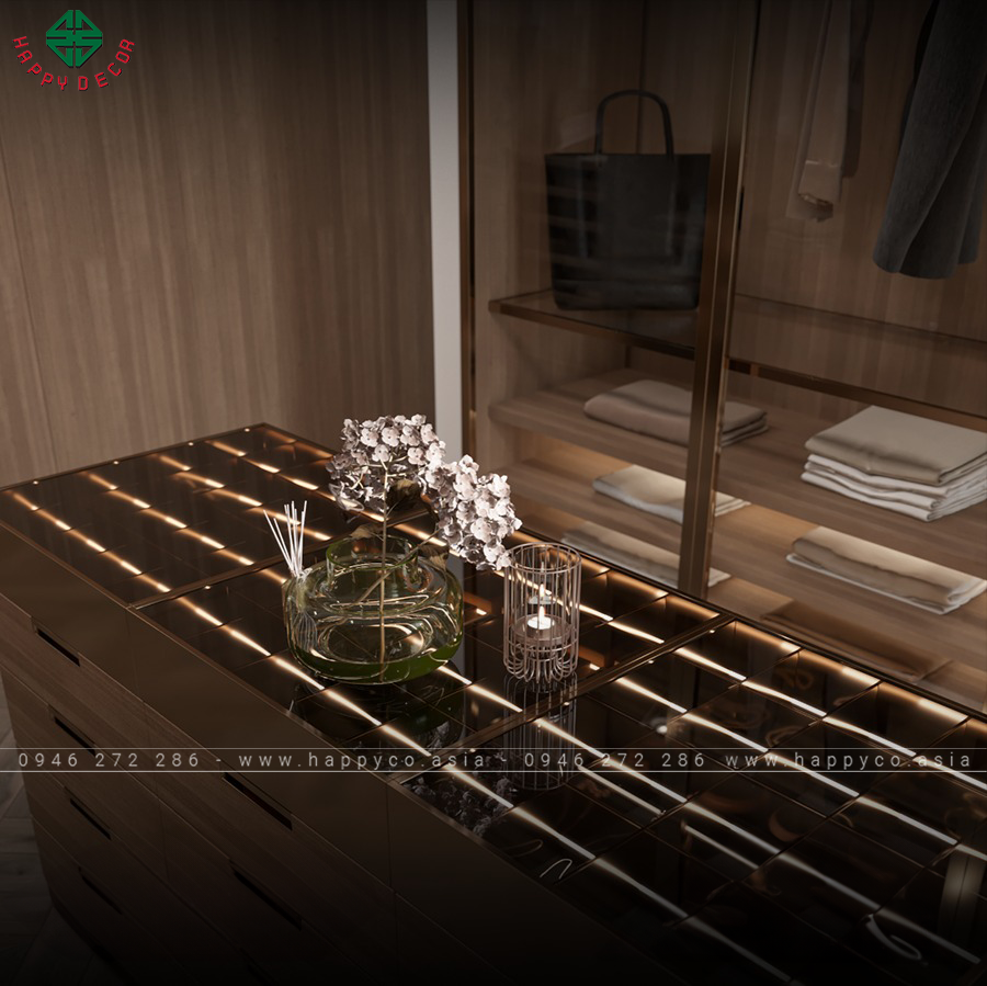 Kính cường lực được sử dụng trong thiết kế tủ áo cánh kính có độ bền cao