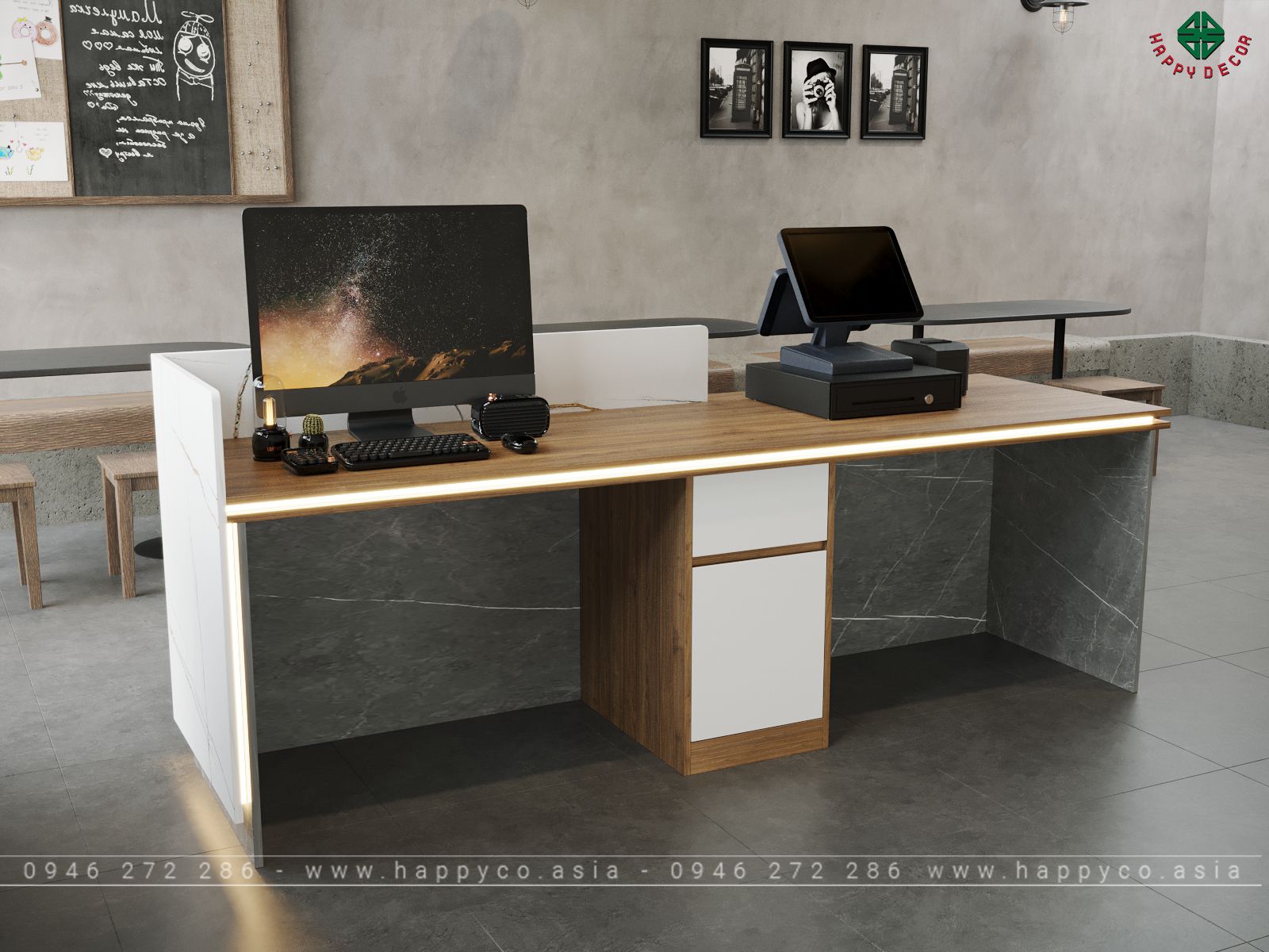 Bàn quầy lế tân khách sạn đẹp BQ6803